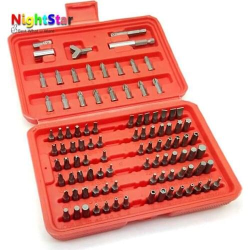 100pcs Security Bit Set Drill Star Hex Spanner Torx Magnetic Screwdriver w/Box