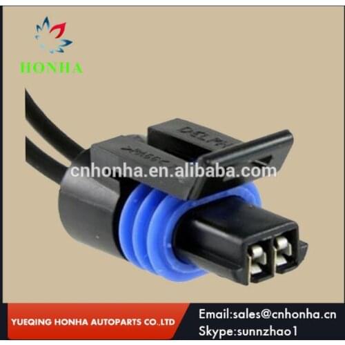12162193 female electric connector black waterproof 2 pins automotive connector pigtail wire harness for Delphi