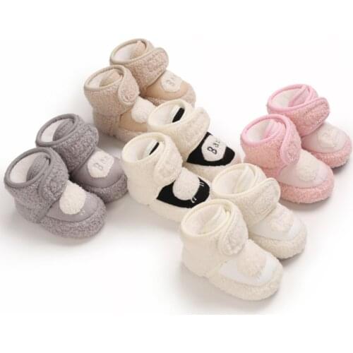 2020 Toddler Newborn Baby Crawling Shoes Baby Boy Girl Lamb Slippers Prewalker Trainers Winter Animal Cotton Boots First Walker