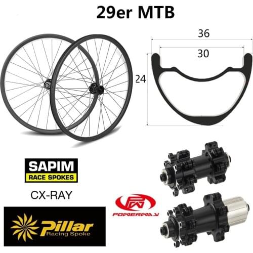 29er XC AM Mountain Bike Wheel Carbon MTB Wheelset Taiwan Powerway M42 Straight Pull Hub For Cross Country And All Mountain