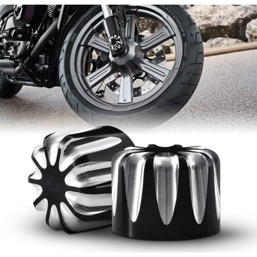 2x Motorcycle 29mm Front Axle Nut Cover Cap Bolt For Harley Touring Softail Breakout Dyna Street Bob Fat Bob V-Rod FLTR VRSC XG