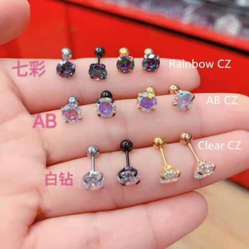 50pcs Body Piercing -Thin Bar CZ 20G Earring Ear Helix Bar Lobe Cartilage Tragus Diath Rings NEW 20G Hot