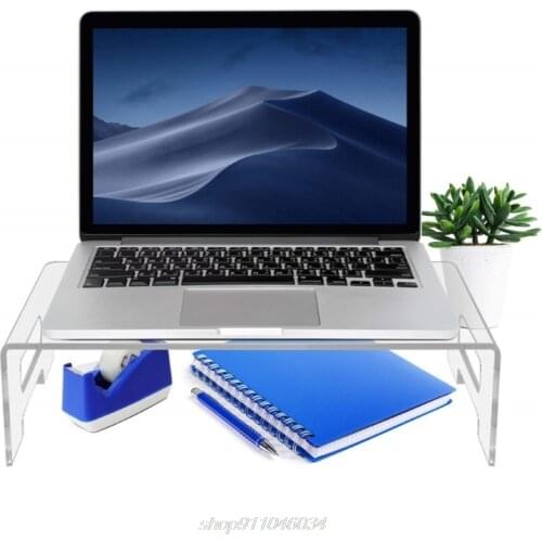 Acrylic Monitor Stand Elegant Clear Laptop Riser Computer Desktop Stand Desk Display Tray Shelf for Business M24 21 Dropship