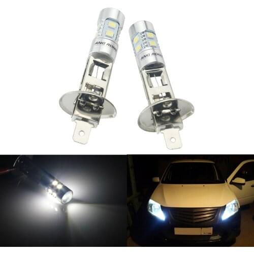 ANGRONG 2pcs H1 Xenon White 10 SMD LED DRL Driving Fog Beam Headlight Bulb Lamp(CA304)