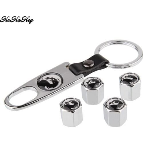Dragon Pattern Car Key Ring Holder with Valve Caps for Car Motorcycle Bicycle Universal Accessories for Mercedes E C Class CLA
