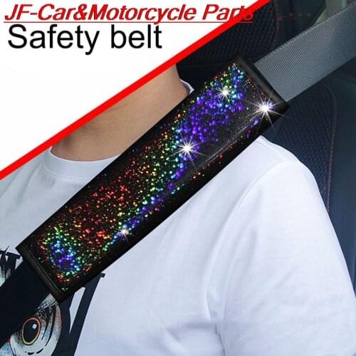 Bling Rhinestone Crystal Car Seat Belt Shoulder Pads Auto Safety Seat Belt Cover Protection Pad Car Interior Decor Accessories