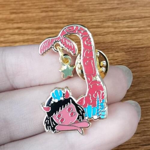 Mermaid Yokai Badge Japanese folklore Brooch Mermother Enamel Pin Ocean Fish Jewelry