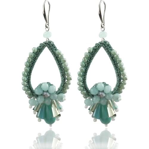 Water Drop Long Massive Earrings For Women Crystal Handmade Statement Boho Jewelry boucle d'oreille femme 2020 oorbellen Fashion