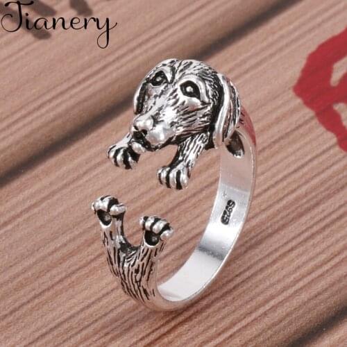 JIANERY Bohemian Fashion Silver Color Dog Rings For Women Retro Engagement Jewelry Wholesale
