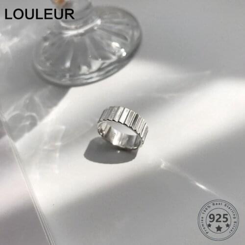 LouLeur Real 925 Sterling Silver Ladder Rings Female Minimalist Irregular Adjustable Open Ring For Women Luxury 925 Fine Jewelry