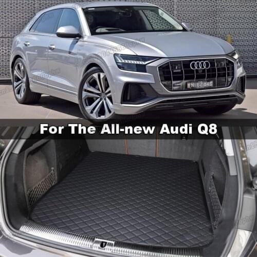 Lsrtw2017 Leather Car Trunk Mat Cargo Liner for Audi Q8 2018 2019 2020 interior accessories carpet
