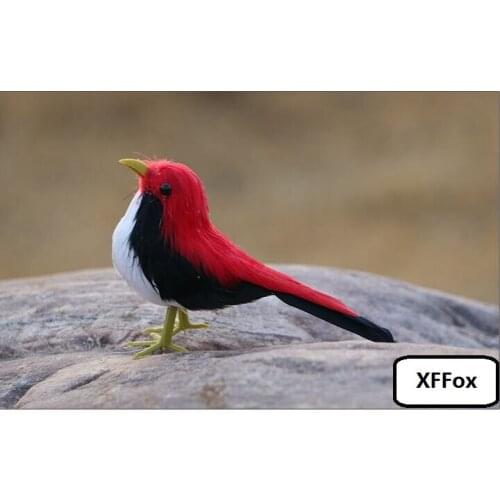 Mini simulation red&black bird model foam&furs cute real life bird doll gift about 12cm xf2508