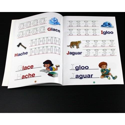 Reusable Children 3D Copybook French Alphabet Preschool Calligraphy Handwriting Books Learn French Writing Practice Book For kid