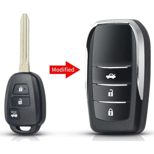 TOY43 Blade Modified Flip Folding Remote Key Shell For Toyota Reiz Corolla Camry RAV 2014 2015 2/3/4 Buttons Fob Car Case