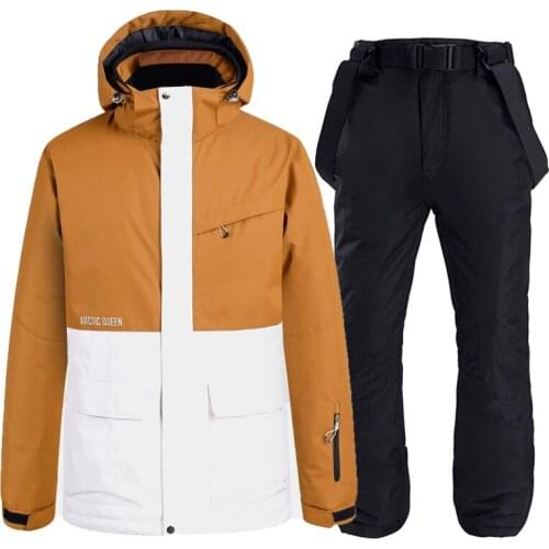 Men Ski Suit Super Warm Waterproof Women Skiing Jacket Pant Hooded Windproof Breathable Unisex Clothing Trouser Sport Wear