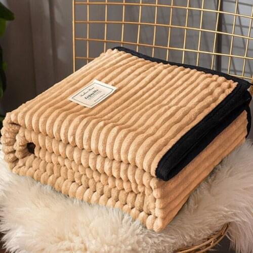 Soft Warm Coral Fleece Blanket Winter Sheet Bedspread Sofa Solid Color Throw Mechanical Wash Flannel Blankets and Throws