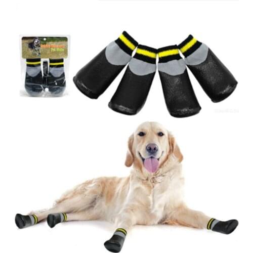 Outdoor Waterproof Dog Socks Rain Wear Non-Slip Anti Skid Cotton Elastic Shoes With Fixed Belt For All Breeds Chihuahua Poodle