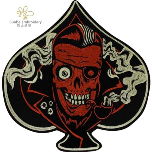 Skeleton Skull Heart Patches Iron on Transfer Stickers Leather Jacket Backpatches Badge