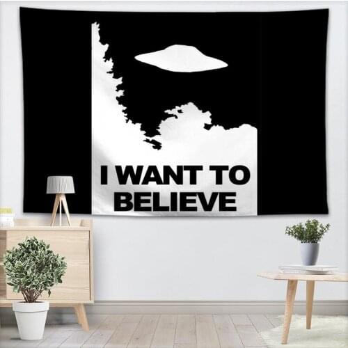 I Want To Believe Wall Tapestry 3D Printing Custom Yoga/Office/Sofa Tapestry Bedspread For Kids Room College Dorm Decoration