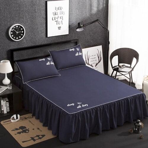 Summer Nordic Solid Color Bed Skirt Pillowcase 48X74Cm Princess Wind Bed Cover Sheets Bedroom Bedding Student Dormitory