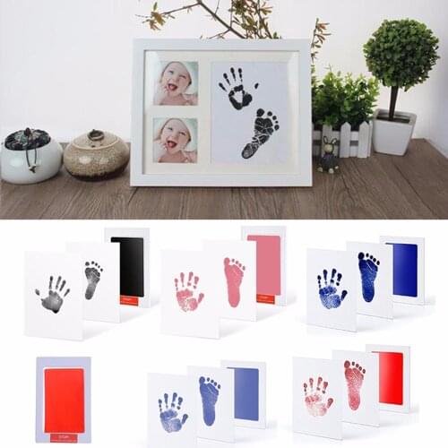 Baby Care Non-Toxic Baby Handprint Footprint Imprint Kit Baby Souvenirs Casting Newborn Footprint Ink Pad Infant Clay Toy Gifts