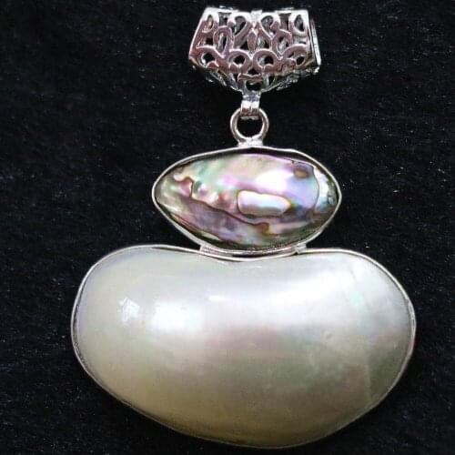 New white mother shell approx Natural oval pendant fashion making fit necklace large jewelry B1127