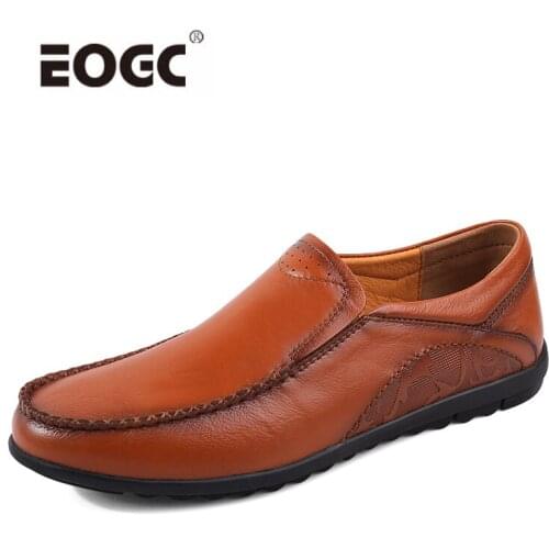 New Designer Genuine Leather Shoes Men Casual Driving Shoes Handmade Loafers Moccasins Comfort Men Flats Shoes Dropshipping