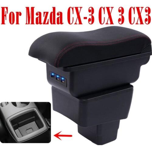 For Mazda CX-3 CX 3 CX3 armrest box USB Charging interface heighten central Store content cup holder ashtray accessories
