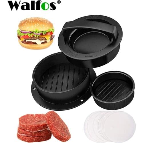 Walfos Hamburger Maker Hamburger Press Round Shape Non-Stick Chef Cutlet Hamburger Meat Beef Grill Burger Press Patty Maker Mold