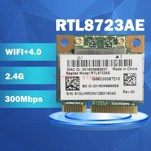 RealTek RTL8723AE 300M+Bluetooth4.0 Half Mini PCI-Express Wlan Wireless Wifi Card