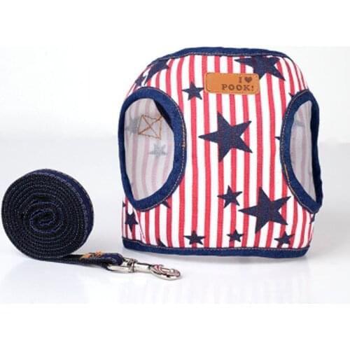 Pet Adjustable Vest Walking Lead Dog Cat Harness Leash Set Stars Print Puppy Cat Harness For Small Medium Dogs Coat Arnes Perro