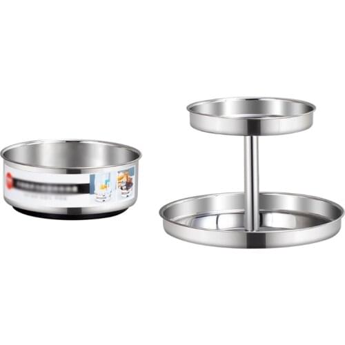 1/2 Tier Lazy Susan Turntable Cabinet Organizer 360 Degree Rotating Spice Rack K0AB