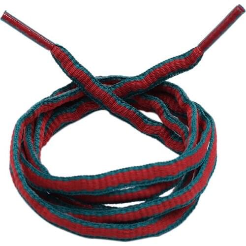 6mm Oval Plastic Tips Two-tone Shoestrings Green Red Polyester Shoelace Semi circular Sports Laces For Canvas Sneakers
