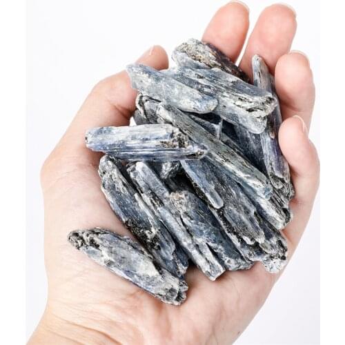 Sporadic1PC Natural Blue Crystal Kyanite Stones Jewelry Material DIY Pendant Kyanite Loose Stone Strips Home Decoration Specimen