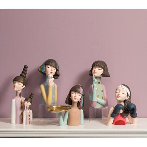 Statue Figure Home Decoration Accessories Girl Ornament Birthday Wedding Christmas Gift Desktop Decor Sculpture Bonitas Figuras