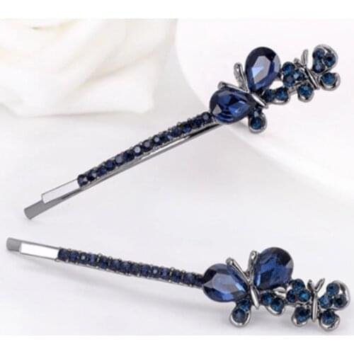 Rhinestone Butterfly Hairpin Girl Hairpin Square Hairpin Female Metal Maple Leaf Hairpin Hair Accessories Dropship