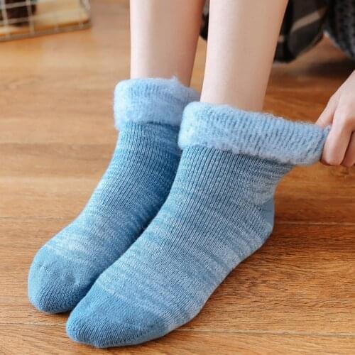 Warm Sock Slippers Women Fuffly Comfy Slippers Non Slip Soft Sole Slippers Boots Unisex Floor Solid Women Fur Slippers