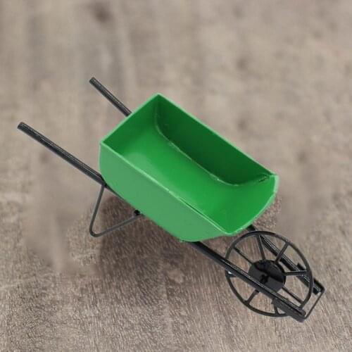 Dollhouse Push Cart High Details Decoration Metal Mini Wheelbarrow Fairy Garden Accessories for Scene Props Dropshipping