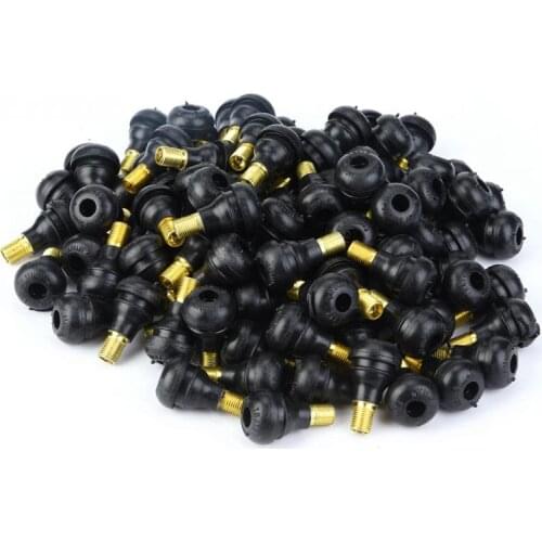 TR412/TR413/TR414 100 pcs Snap in Tire Tyre Valve Stem for Car Motorcycle Universal Replacement Rubber Alloy