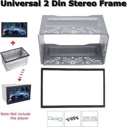 Universal Car Stereo Radio DVD Fascia Panel Plate Frame 2Din Panel Audio Dash Mount Kit Adapter Mounting Cage Frame 80x110x100mm