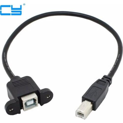 USB 2.0 Tipo B Macho para Femea M/F cabo de EXTENSAO de Dados cabo de Montagem Em Painel Para Impressora Cabo com Parafuso burac