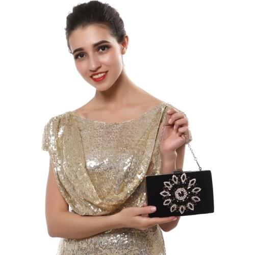 Side Sun Single Diamond Crystal Evening Bags Clutch Bag Hot Styling Day Clutches Lady Wedding Woman Bag Rhinestones Purse