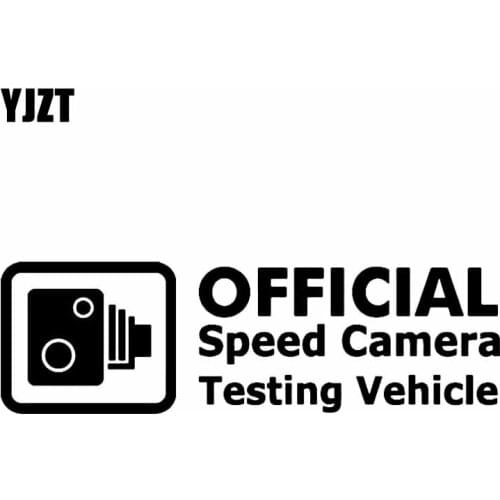YJZT 15.5X4.7CM OFFICIAL Speed Camera Testing Vehicle JDM Vinyl Car Sticker Decal Black/Silver C26-0248