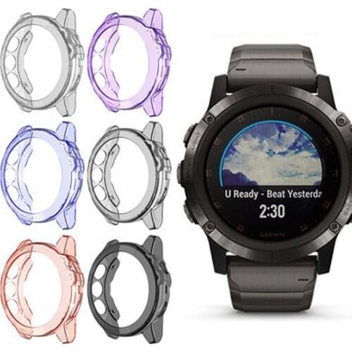 TPU Soft Case Shell Frame Glass Screen Protector Film For Garmin Fenix 6/6S/6X Pro 5/5S/5X Plus Watch Protective Bumper Cover