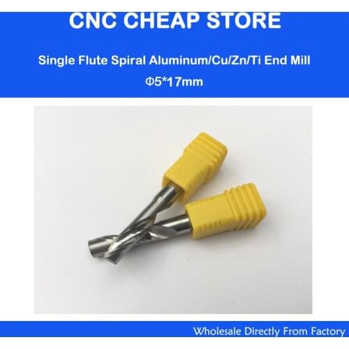 2pcs single Blade Aluminium cutting single flute CNC router bits 5mm CEL 17mm
