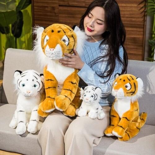35/50cm Stuffed Kawaii Animal Dolls Simulation Tiger Plush Toys Lovely Tiger Family Pillow Baby Home Decoration Birthday Gift