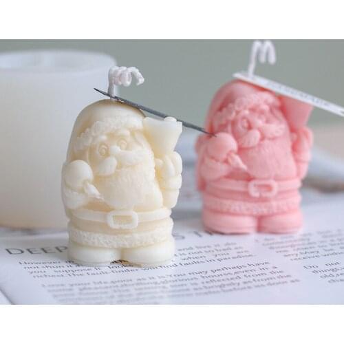 3D Santa Claus shape Silicone Mold candle Mold for Candle Making Scented Candle DIY Christmas candle silicone mold