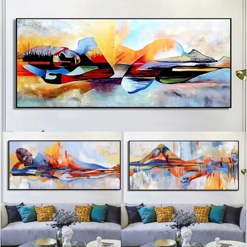 Abstract Buddha Lord Oil Painting on Canvas Religious Wall Art Posters Prints Wall Picture for Living Room Cuadros Home Decor