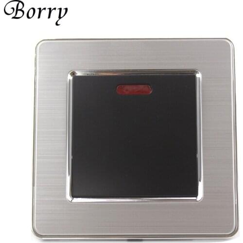 Free shipping 20A luxury switch with high power neon indicator kitchen water heater on / off wall switch air conditioning switch