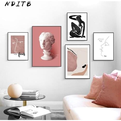 Scandinavian Vintage Canvas Poster Nordic Wall Art Print Abstract Painting Decorative Picture Modern Living Room Decoration